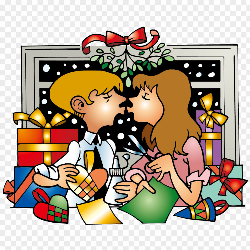 Harvest Of Love Couple Santa Claus Christmas Clip Art PNG