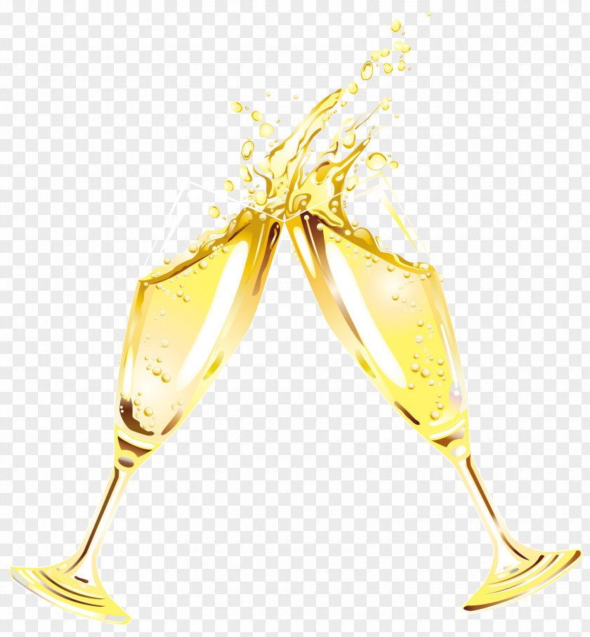 New Year Champagne Flutes Clipart Glass Wine Clip Art PNG