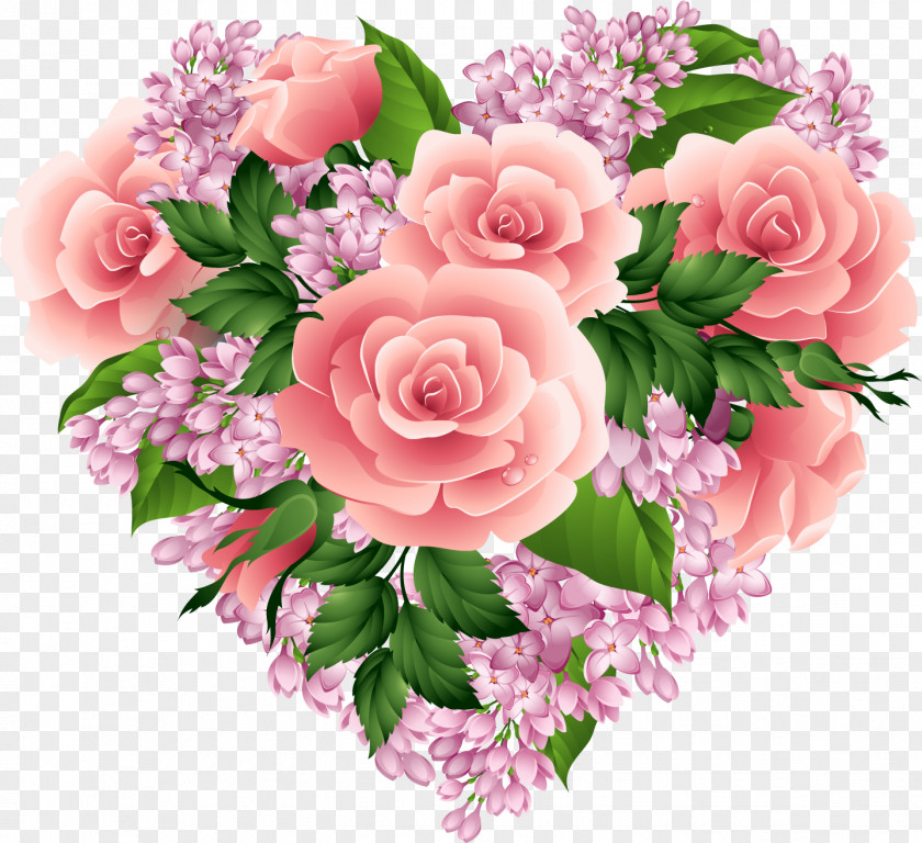 Bouquet Watercolor Flower Heart Desktop Wallpaper Clip Art PNG
