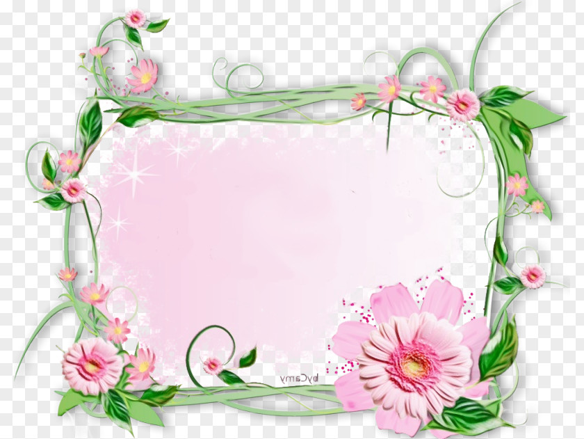 Flower Plant Background Watercolor Frame PNG