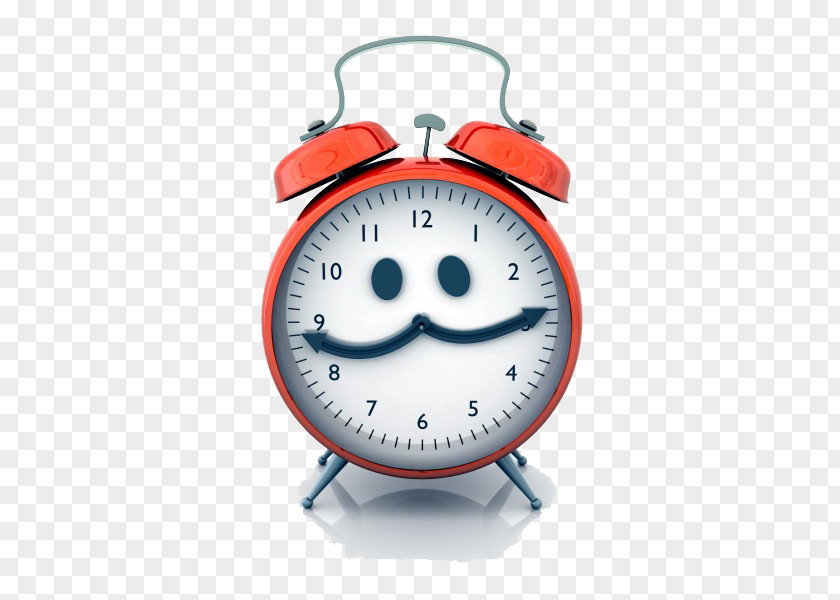 Cute Red Smiley Alarm Clock Royalty-free Clip Art PNG