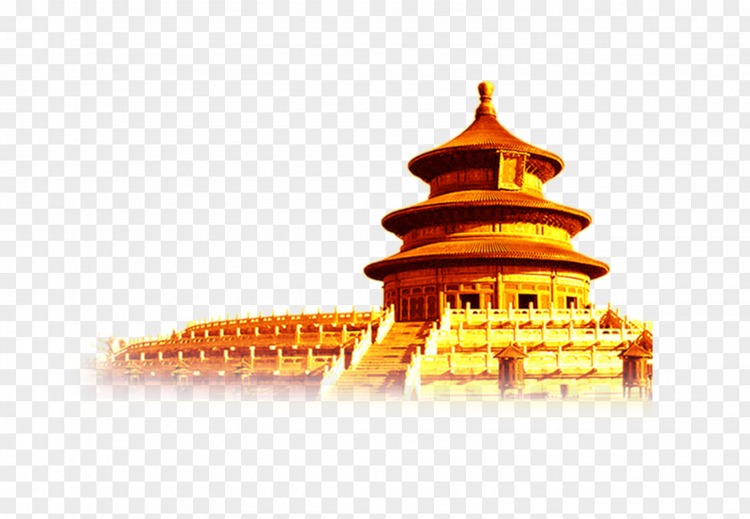 Golden Temple Of Heaven Glare Creative Background Material Summer Palace Forbidden City Lo Mein Take-out PNG