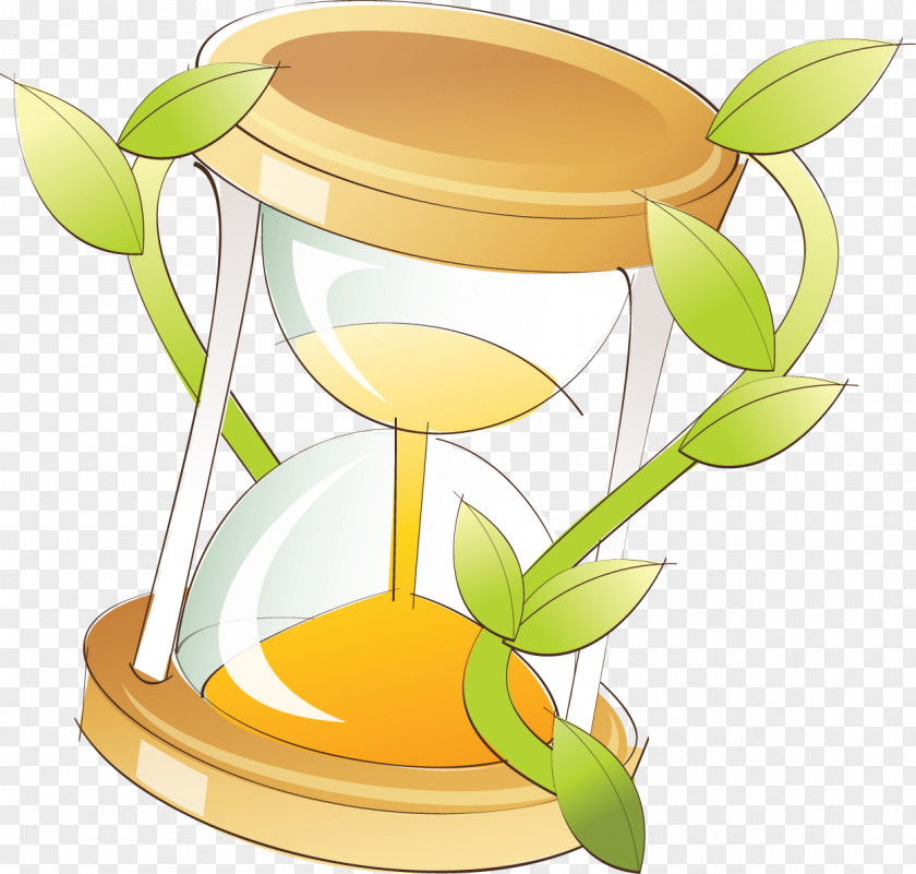 Hand-paint Hourglass Cartoon Drawing PNG