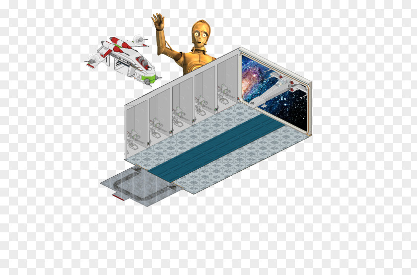 Star Wars Habbo C-3PO Room Lobby PNG