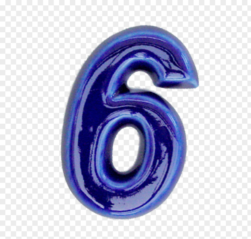 Number 6 Template Body Jewellery Cobalt Blue PNG