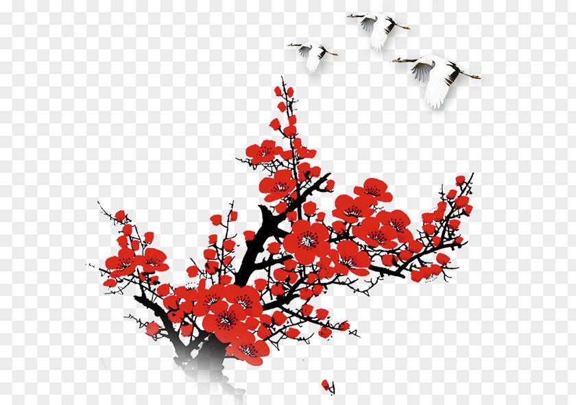 Red Plum Blossom PNG