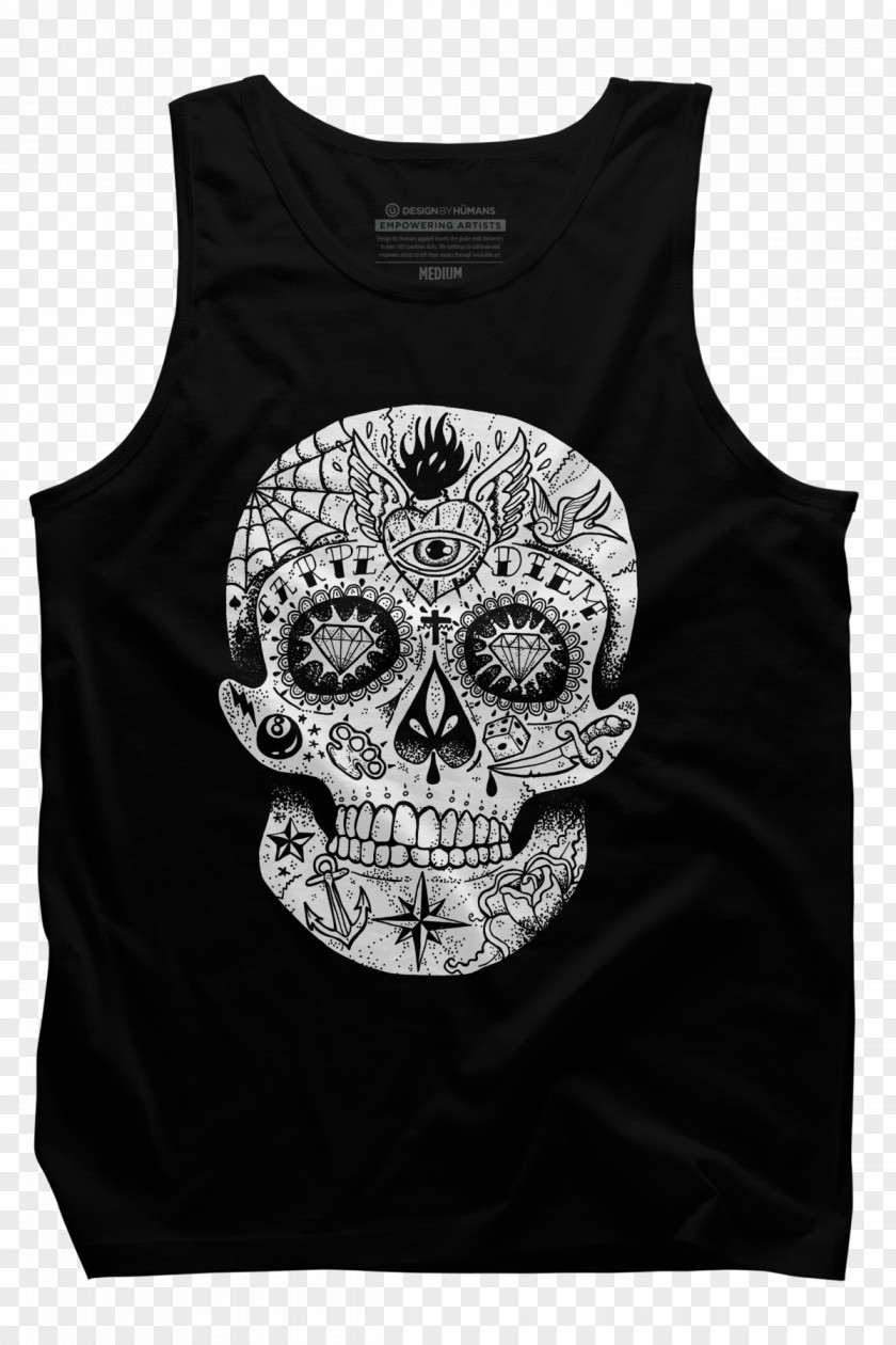 T-shirt Calavera Gilets Crew Neck Hoodie PNG