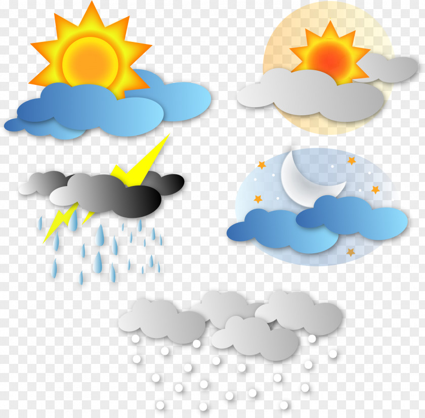 Vector Material A Variety Of Weather Climate Temperature Meteorology Clip Art PNG