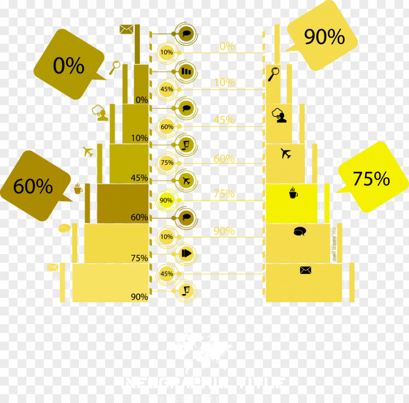 Vector Yellow Ladder Chart Trapezoid PNG