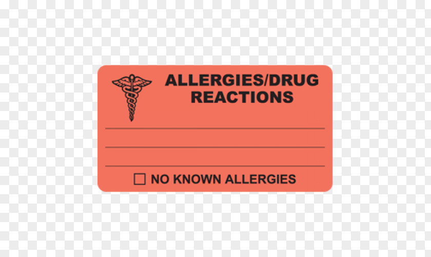 ALERGY Warning Label Sticker Price Adverse Drug Reaction PNG