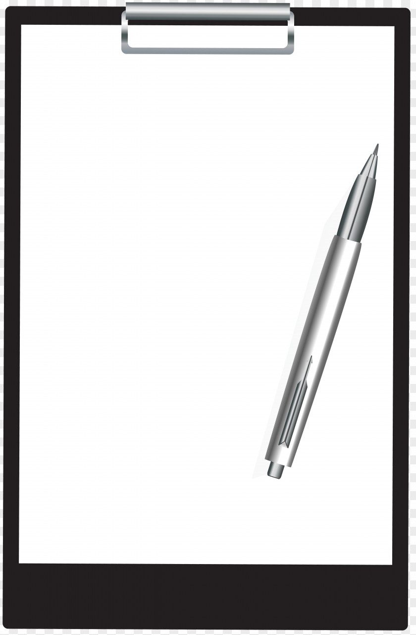 Clipboard With Pen Clip Art Image Black And White Technology Area Angle PNG