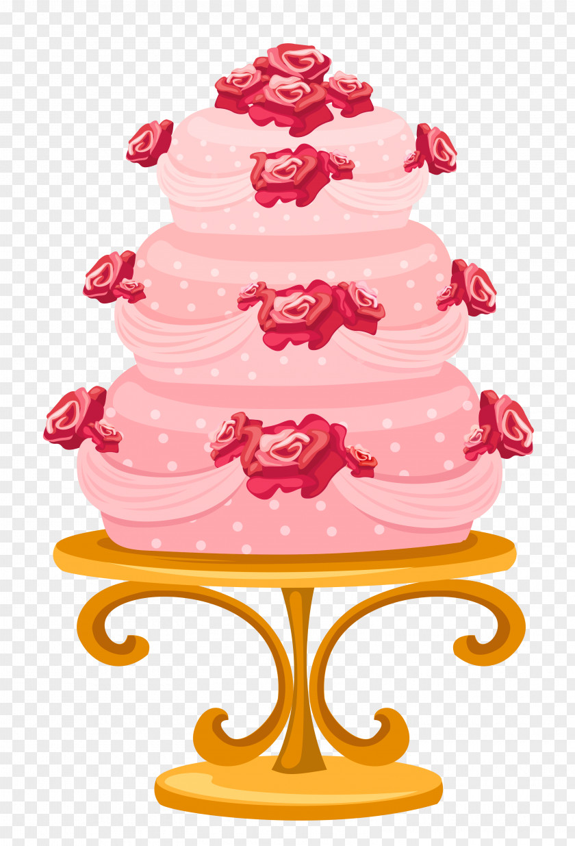 Cake With Roses Clipart Image Birthday Wedding Cupcake PNG