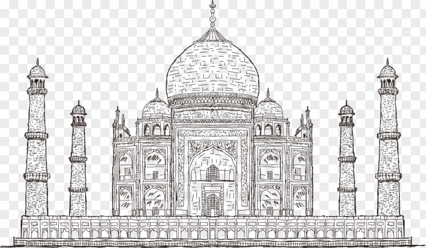 Vector Artwork Taj Mahal Thailand Drawing Illustration PNG