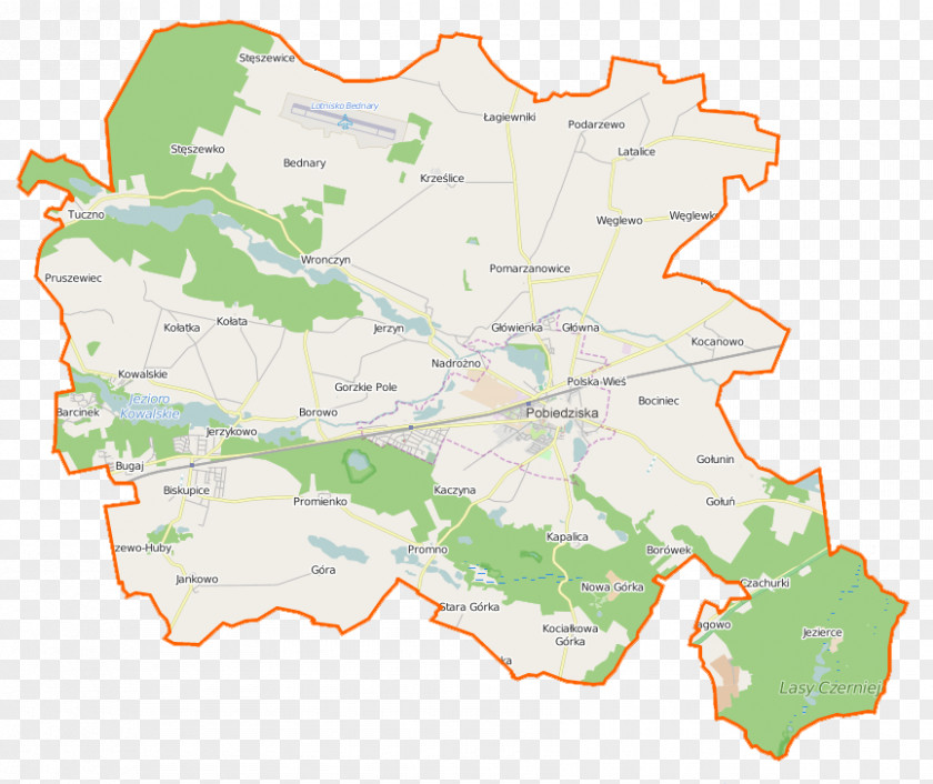 Map Biskupice, Poznań County Kociałkowa Górka Jerzykowo, Wagowo Bednary, Greater Poland Voivodeship PNG