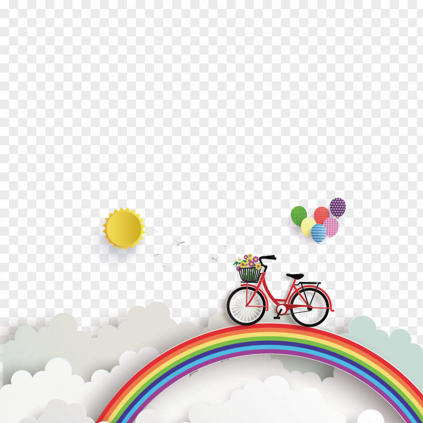 Vector Rainbow And Bike Euclidean Illustration PNG