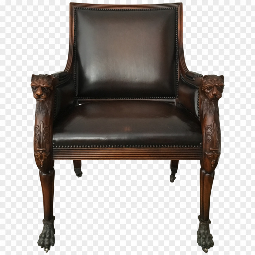 Armchair Furniture Club Chair Wood Antique PNG