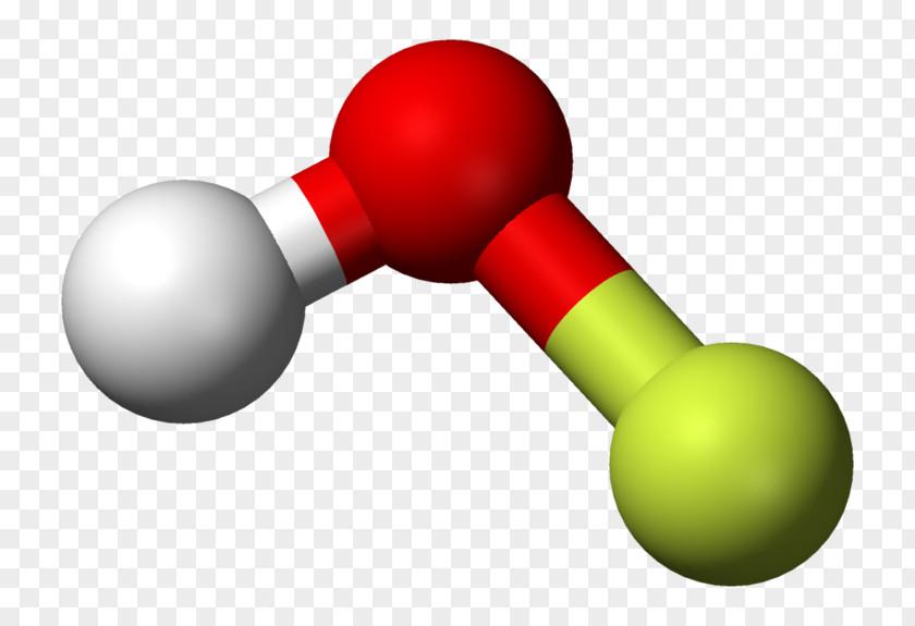 Ball-and-stick Model Oxygen Difluoride Fluoride Hypofluorous Acid PNG