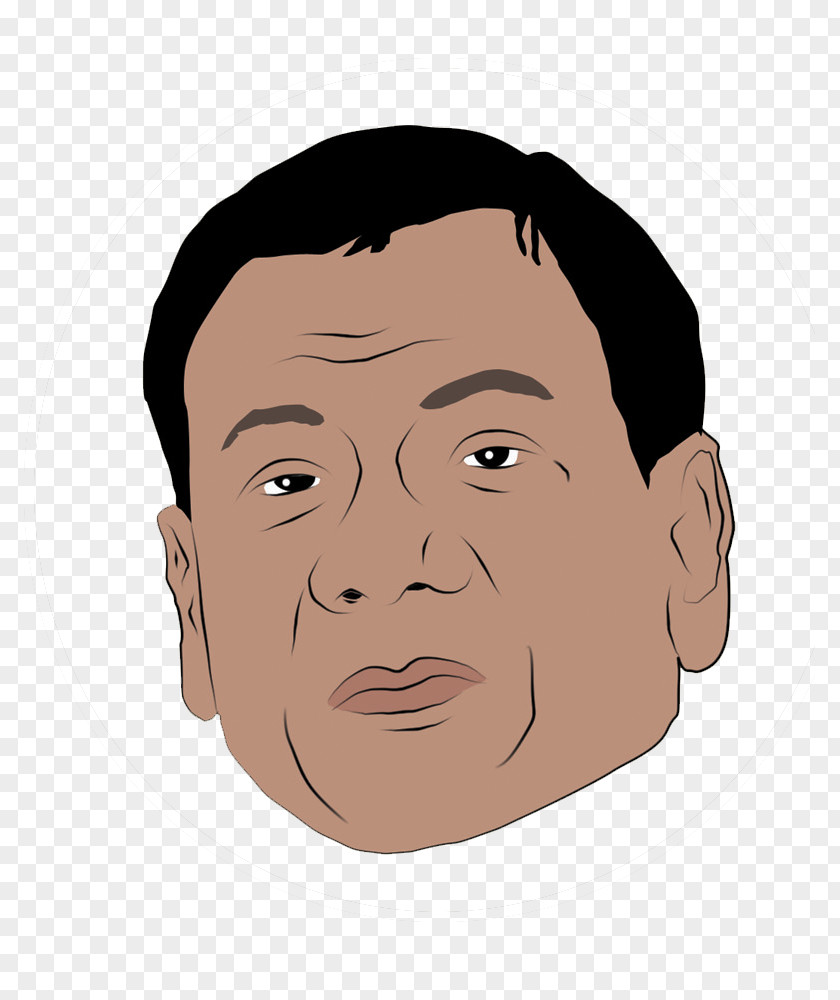 Face Rodrigo Duterte Cheek Cartoon Philippines Head PNG