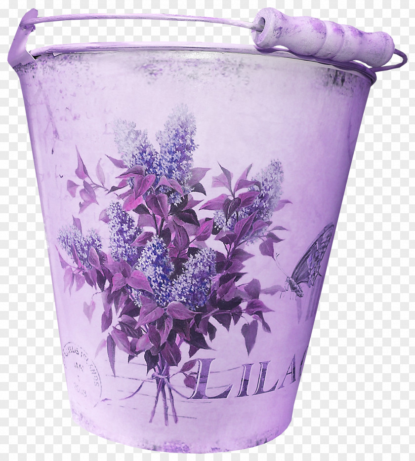 Purple Flowers Printing Bucket Paper Photography PNG