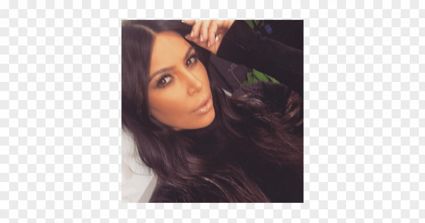 Selfie Kim Kardashian French Braid Hair Coloring PNG