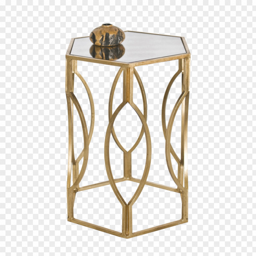 Table Bedside Tables Gold Leaf Hexagon PNG