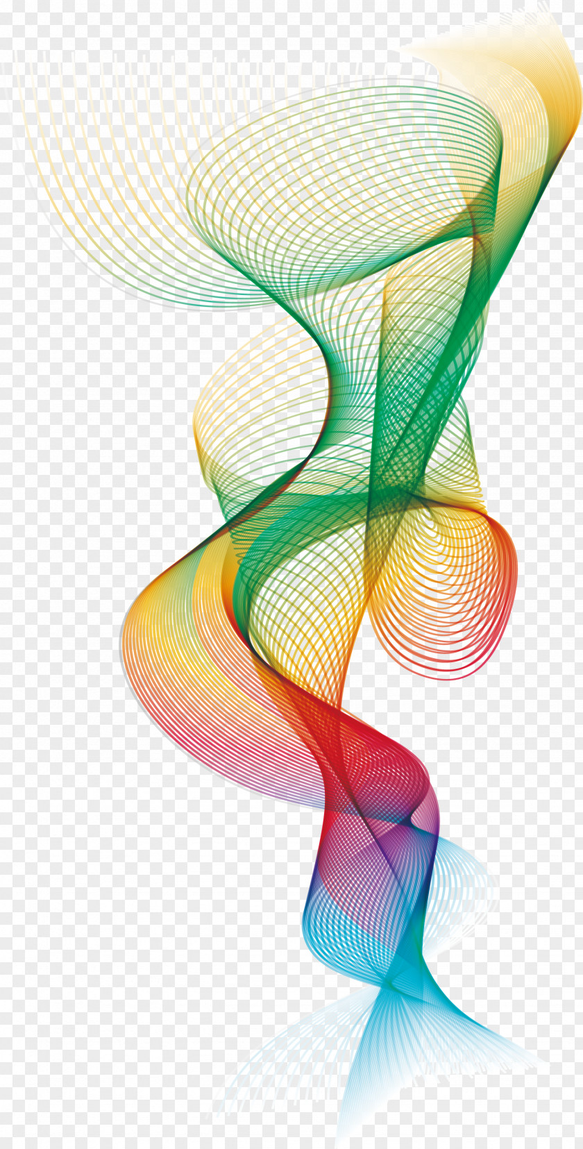 Artistic Feeling, Colorful Lines Art Line PNG