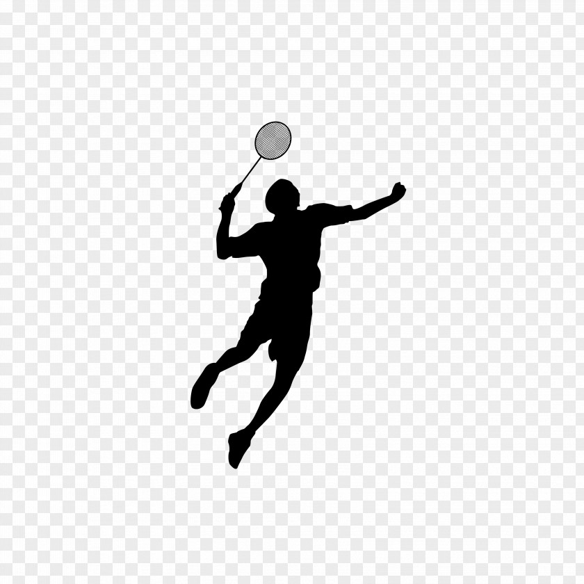 Badminton Silhouette Figures Shuttlecock Sport PNG