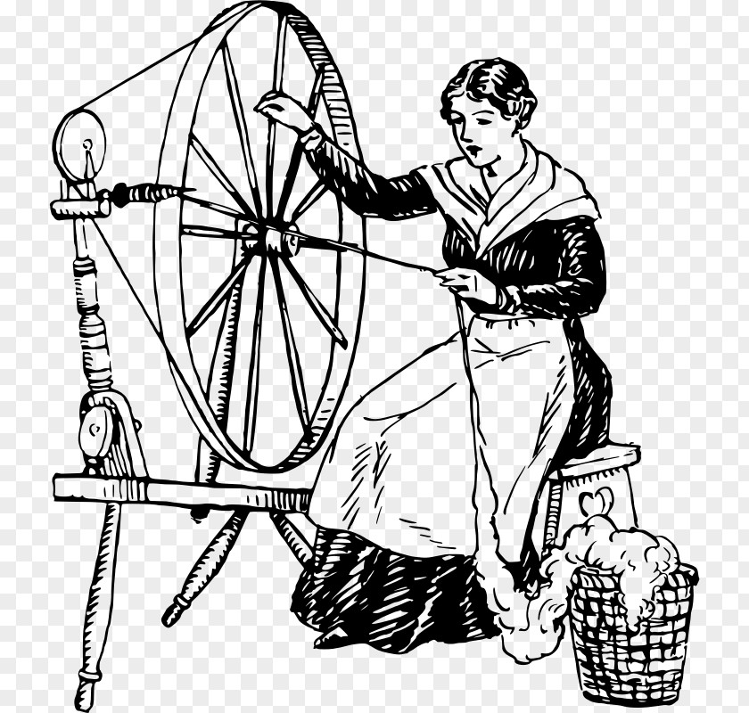 Spin Wheel Spinning Yarn Clip Art PNG