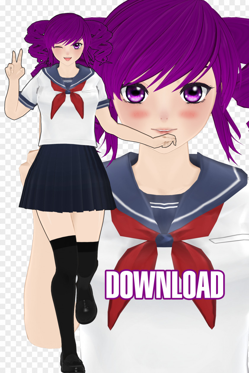 Haruka Yandere Simulator MikuMikuDance 3D Modeling Computer Graphics PNG