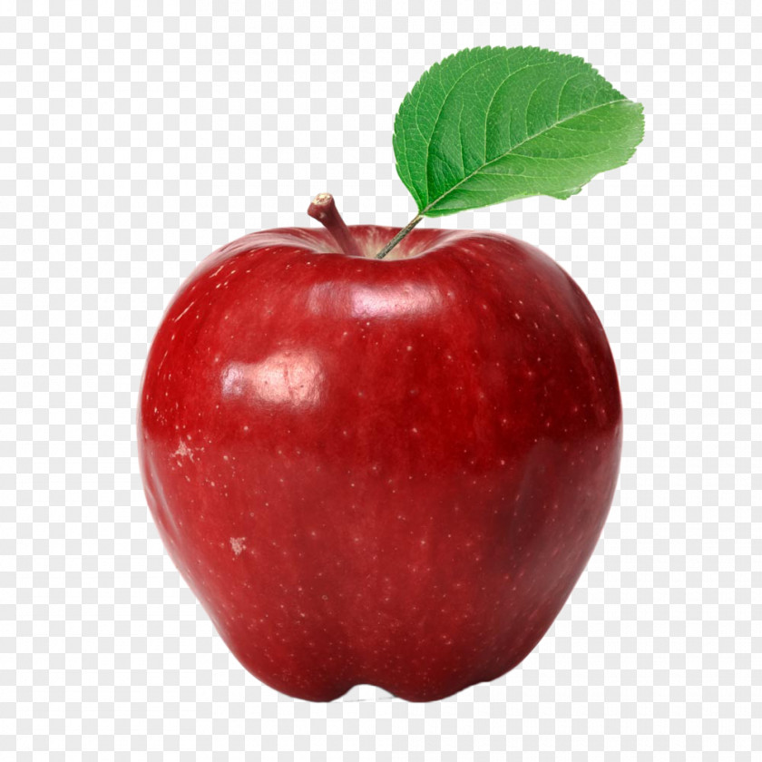 Large Green Leaves Red Apple Delicious Eating Fuji PNG
