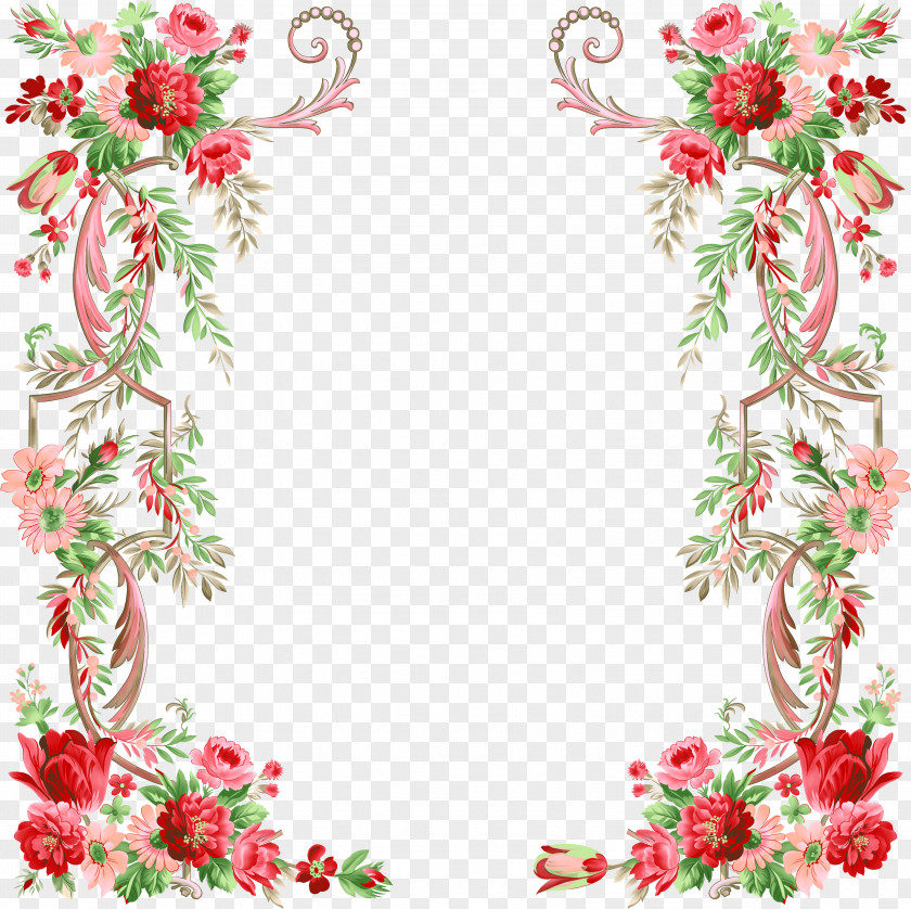 Floral Border Design Flower Graphic PNG