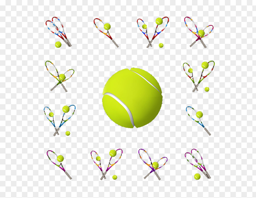 Tennis Racket Ball Green PNG