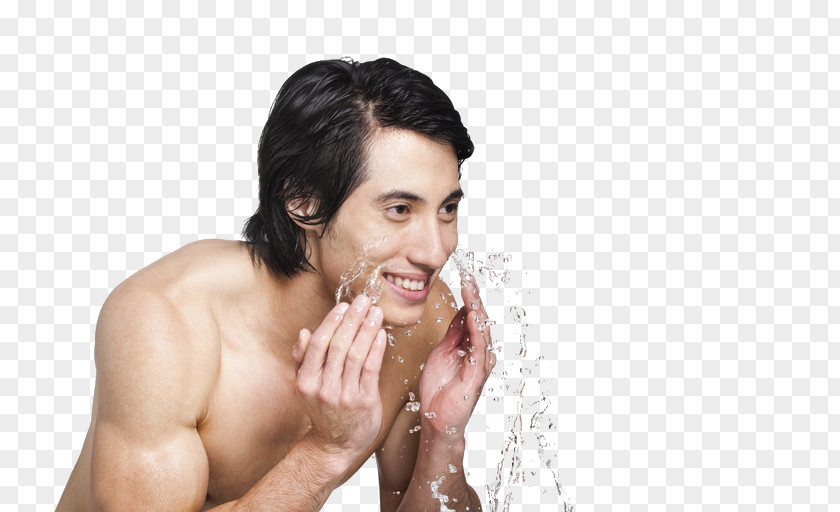 A Man Who Washes His Face Skin Reinigungswasser Facial PNG