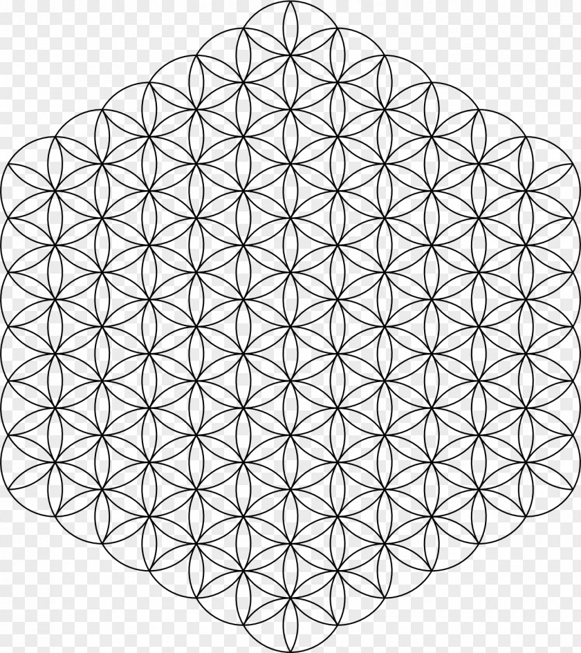 Draw Overlapping Circles Grid Sacred Geometry Pattern PNG
