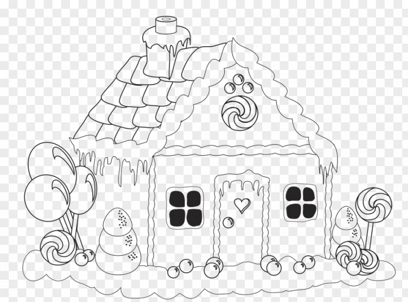 Lollipop Gingerbread House Coloring Book Candy Cane PNG