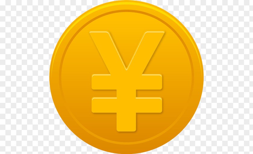 Coin Yuan Symbol Yellow Orange PNG
