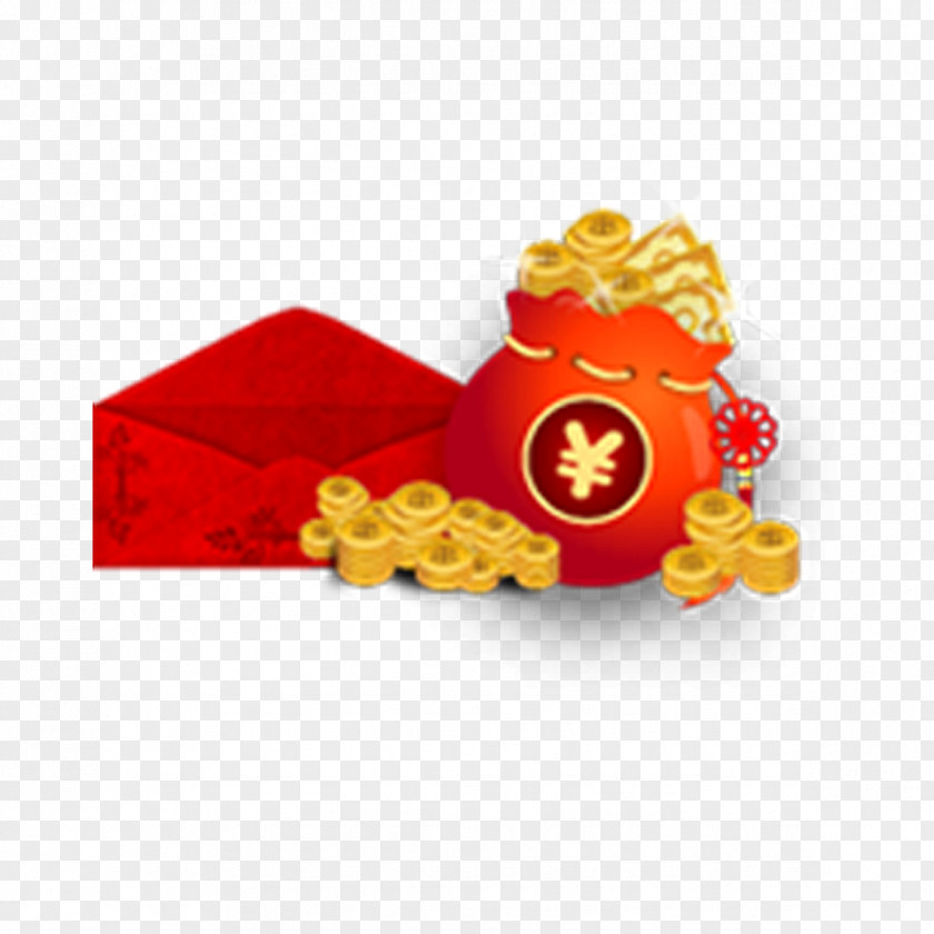 Red Gold Each Child Chinese New Year Bar Sycee PNG