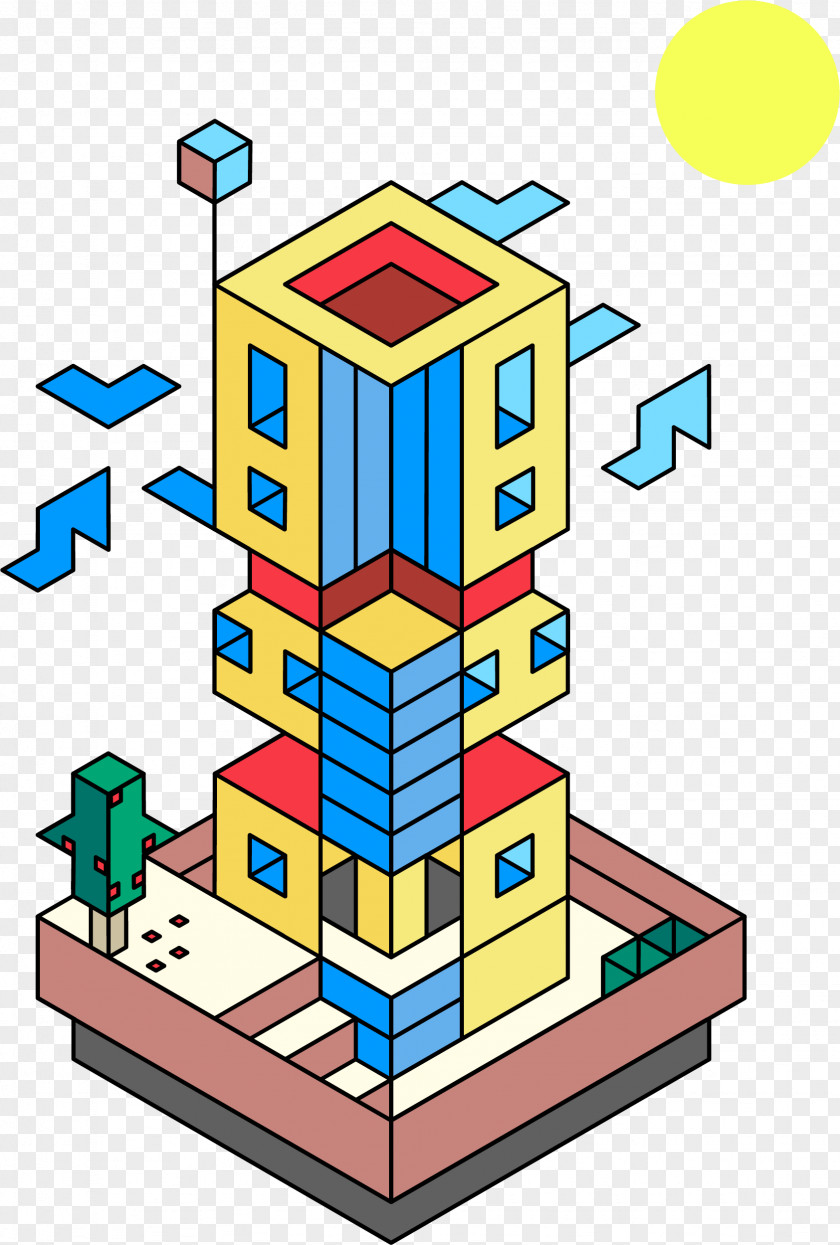 Isometric Building Habbo Minecraft Projection Clip Art PNG