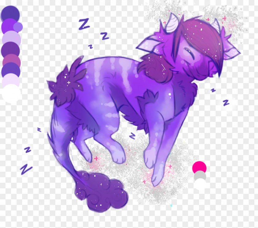 Purple Dream Canidae Illustration Unicorn Cartoon Dog PNG