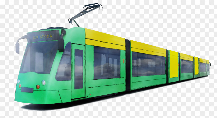 Yellow Railroad Car Transport Mode Of Public Tram Vehicle PNG
