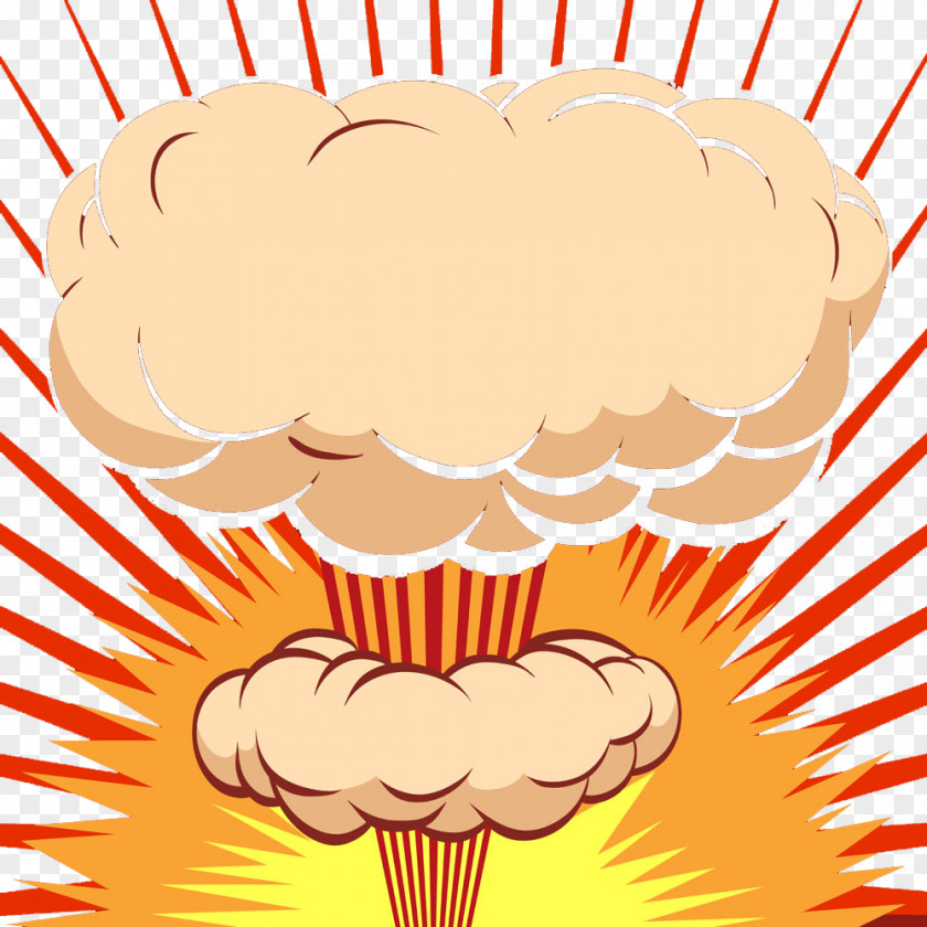Cartoon Mushroom Cloud Explosion Comics PNG