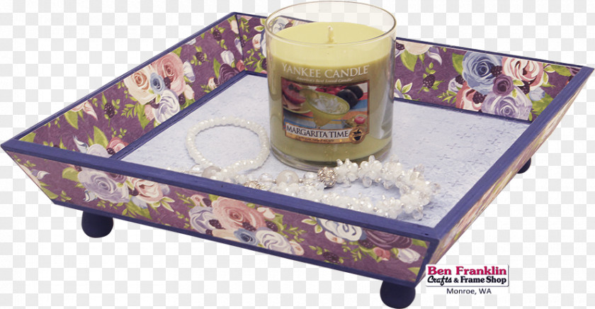 Benjamin Franklin Day Table Tray Decoupage Paper Wood PNG