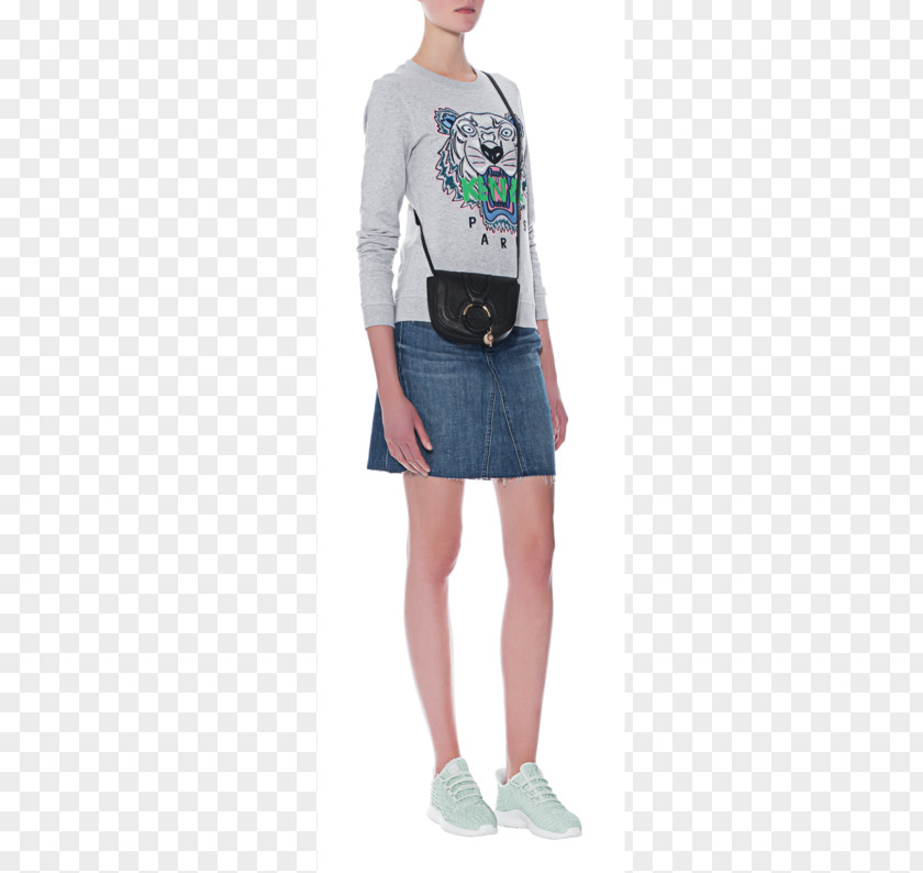 Denim Skirt T-shirt Sleeve Miniskirt Ruffle Top PNG