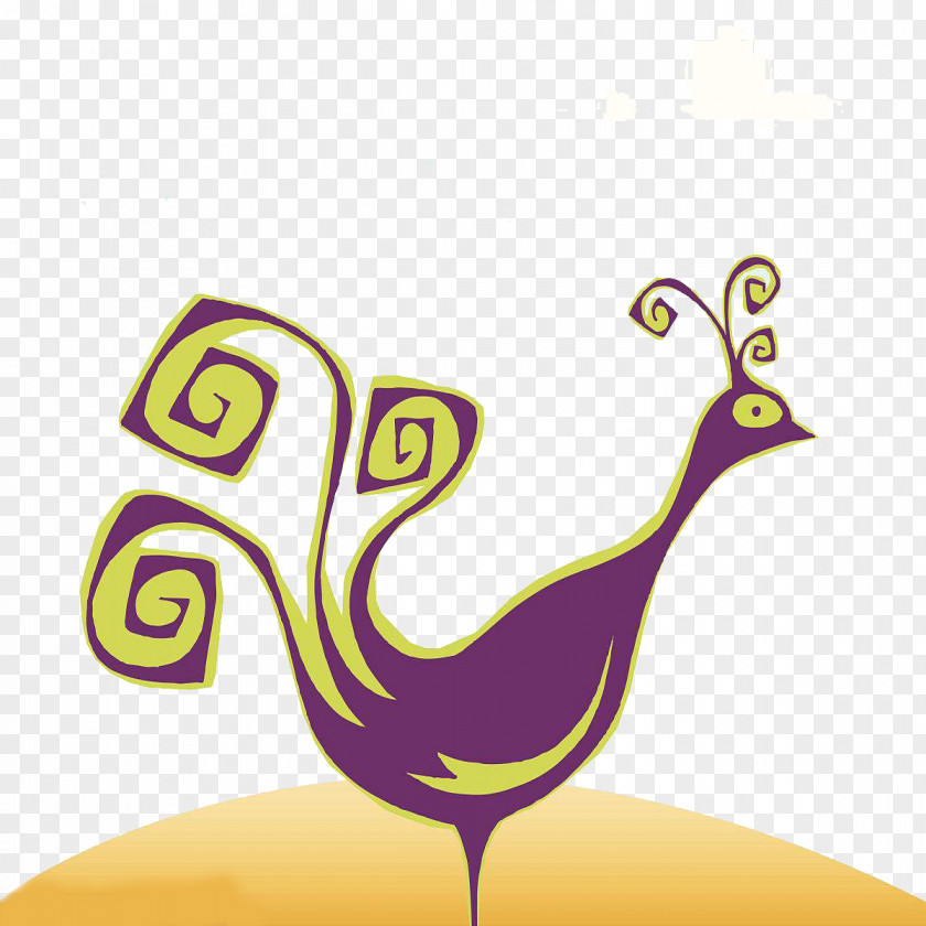 Hand-painted Abstract Peacock Peafowl Clip Art PNG
