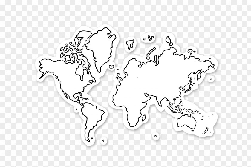 Hand-drawn Map World PNG