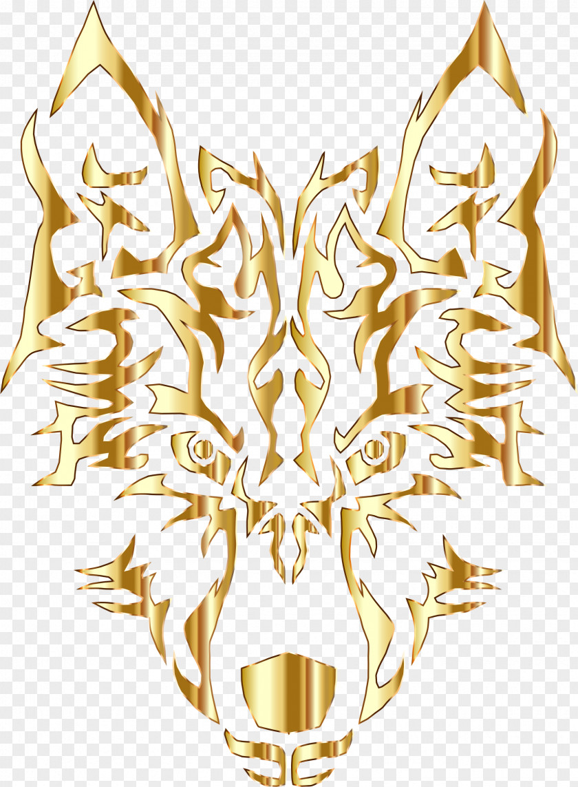 Artwork Gray Wolf Gold Clip Art PNG