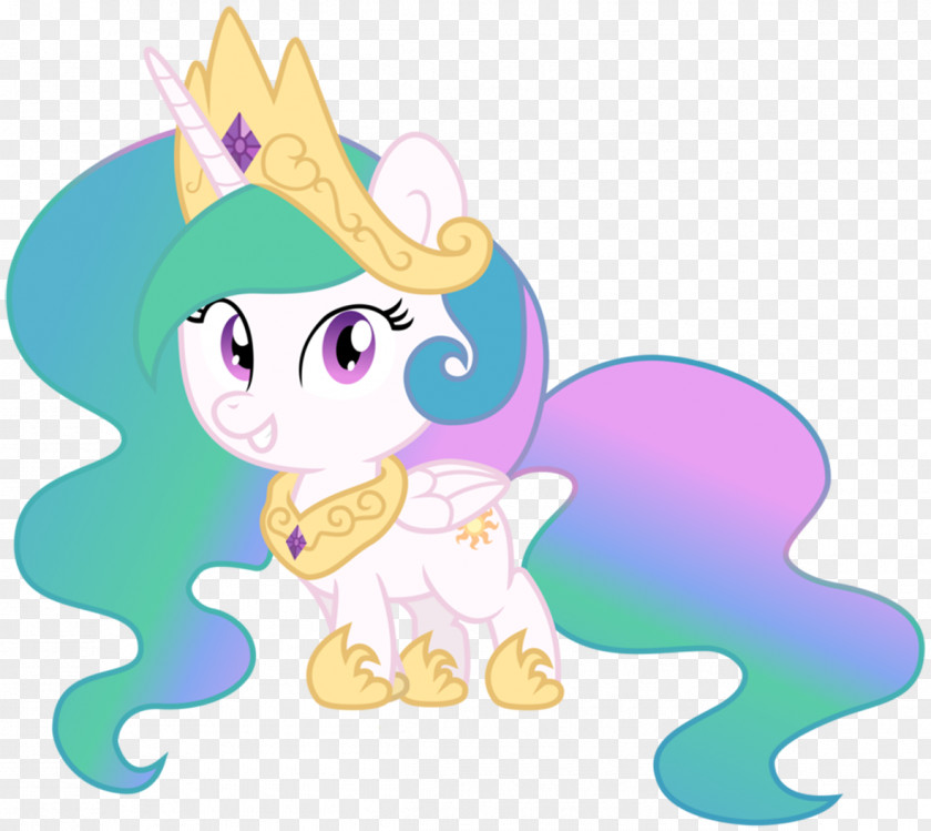 Wearing A Crown Of Unicorn Princess Celestia Drawing PNG
