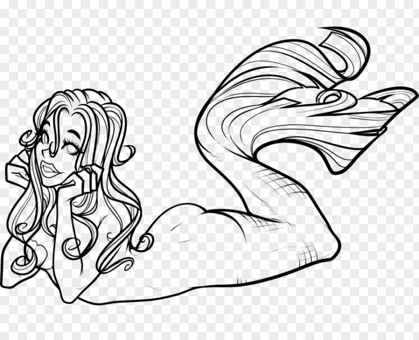 Mermaid A Drawing Ariel Sketch PNG