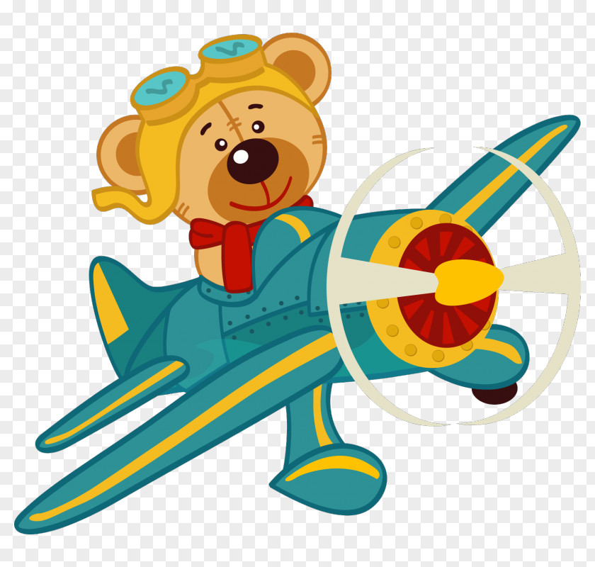 Airplane Bear Child Clip Art PNG