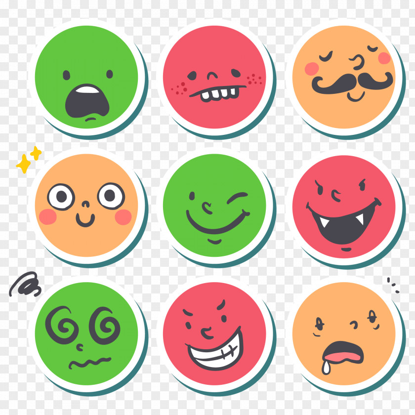Color Face Sticker Vector Material Label PNG